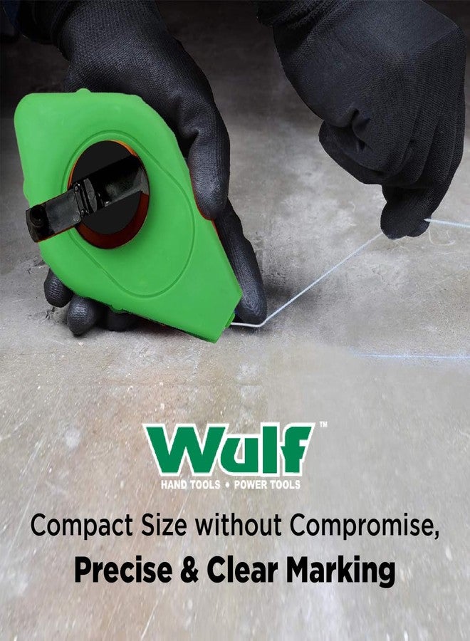 Wulf Automatic Chalk Line Reel with Marker Pencil | Self-Retracting Chalk Line Tool for Masonry, Carpentry & Construction | Brick Layer & Carpenter Leveling Tool | Durable Chalk Reel Kit - Image 5